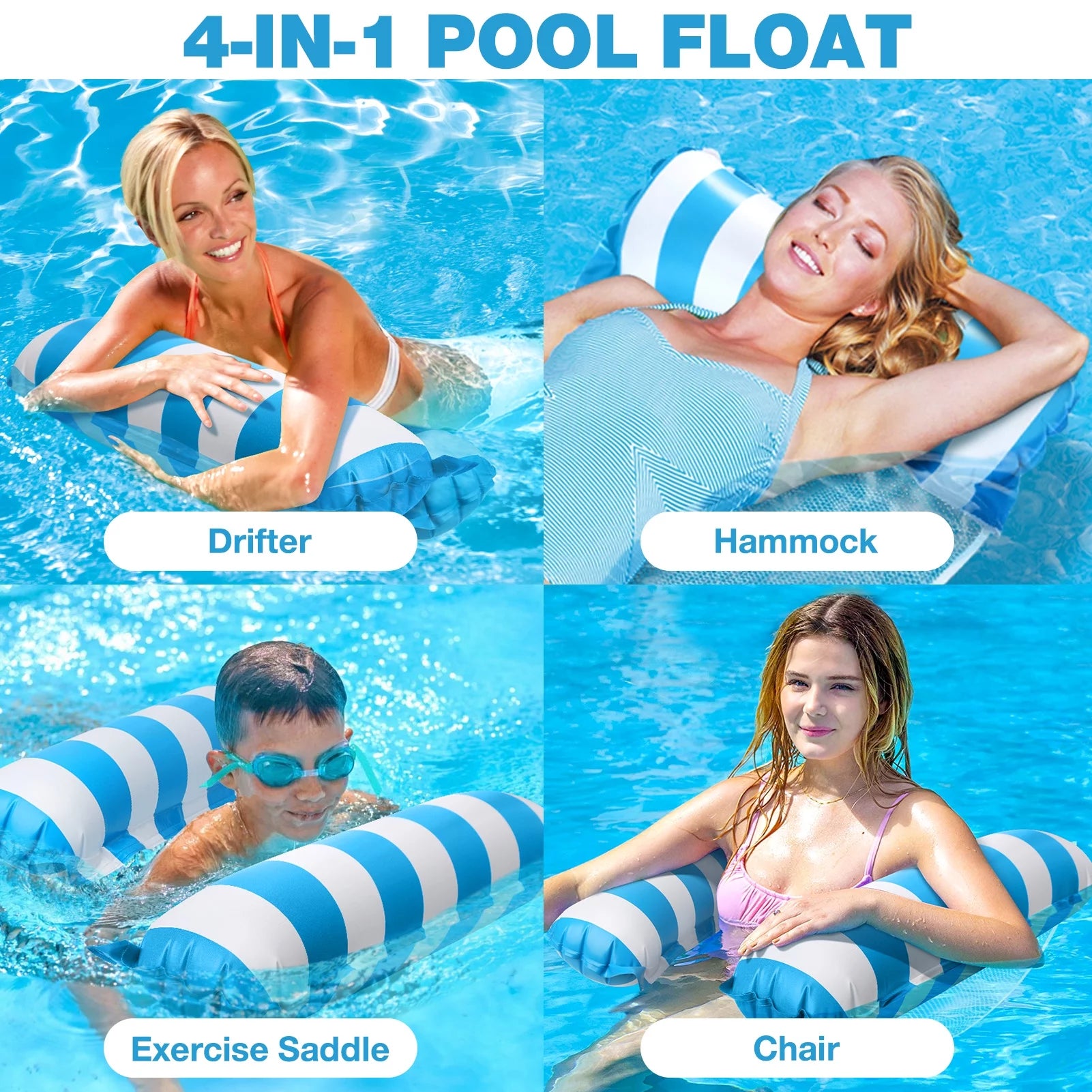 3Pcs Pool Float Hammock,Pool Float Loungers,Water Hammock Lounge, Swimming Pool Floats for Adults
