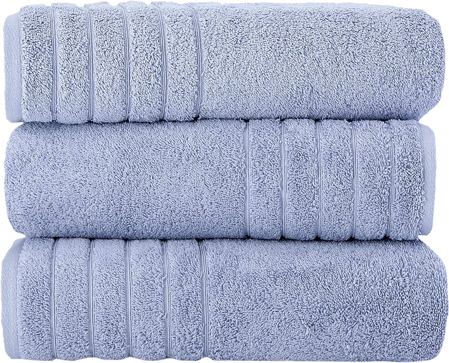 Barmum - Turkish Bath Towels Set of 3 - Premium Quality Made with 100% Turkish Cotton, Spa & Hotel Towels, Absorbent & Comfy Bath Towels | 30"X56" (Blue)