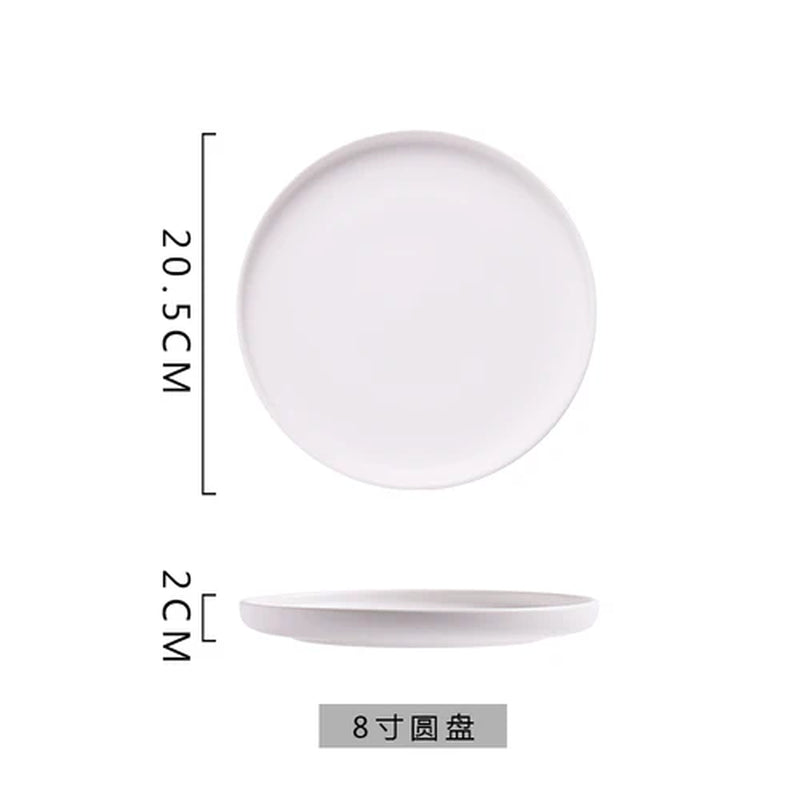 Creative Ceramic Western Dishware Family Dinnerware Breakfast Plate Steak Dinner Plate Simple Dish Salad Plate