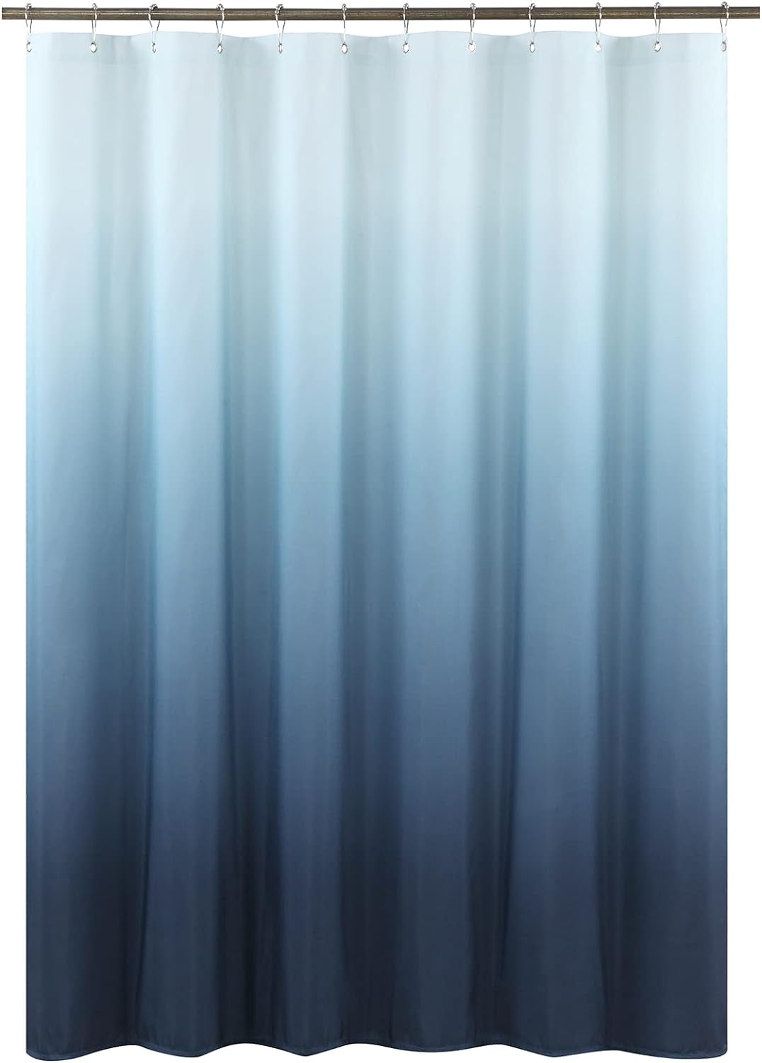 Ombre Blue Fabric Printed Waterproof Polyester Shower Curtain for Bathroom,Small 54" W X 72" H