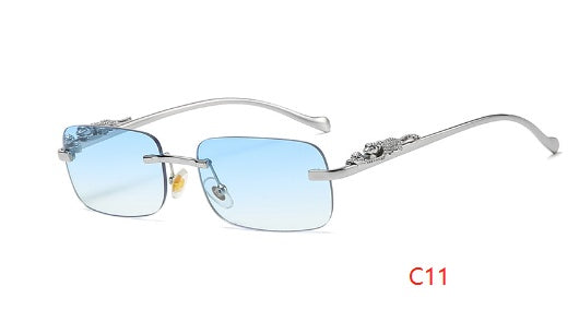 Retro Leopard Head Metal Sunglasses Cross-border Glasses