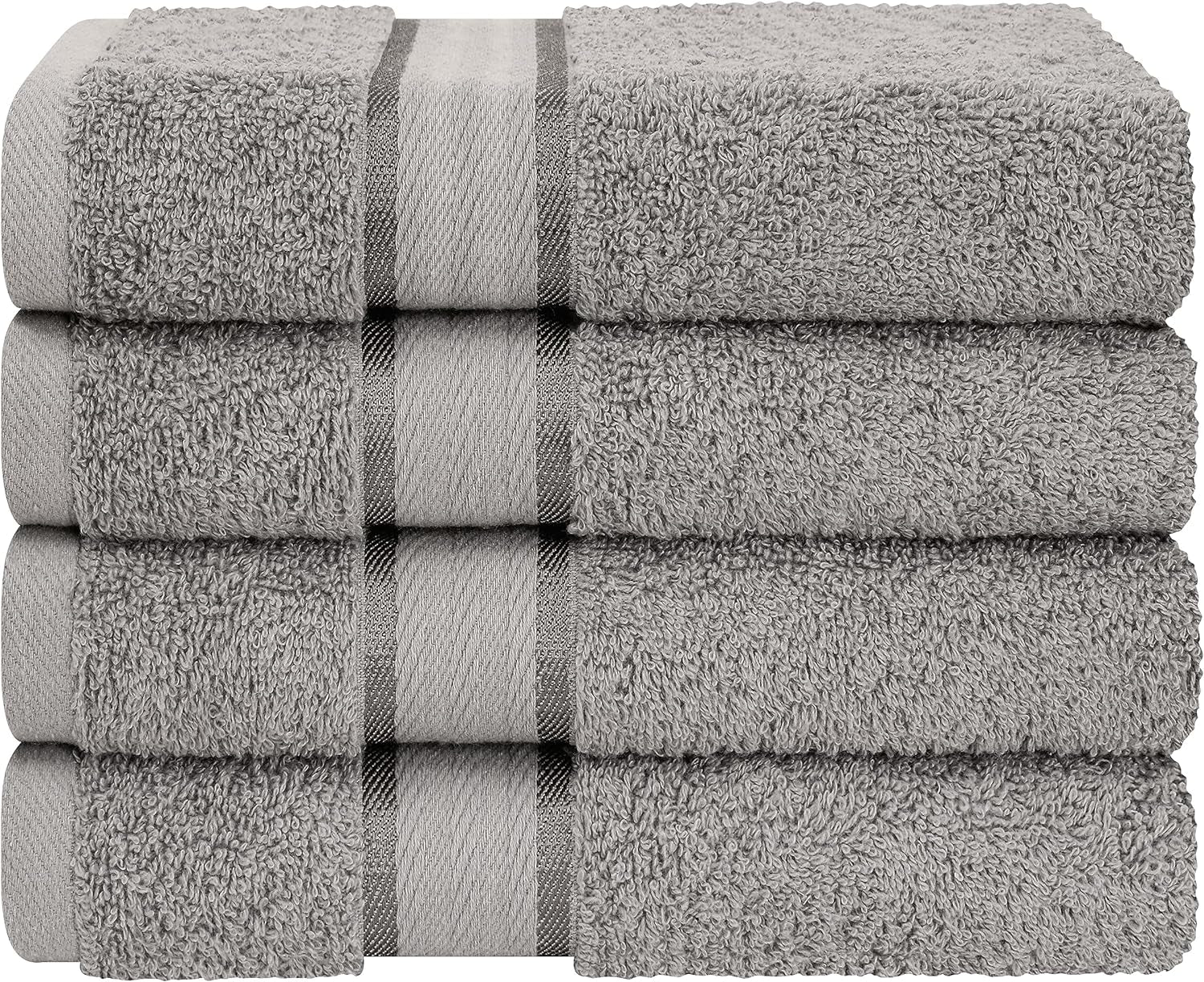 4 Pack Hand Towel Set, 100% Cotton Hand Face Towels for Bathroom, Gray
