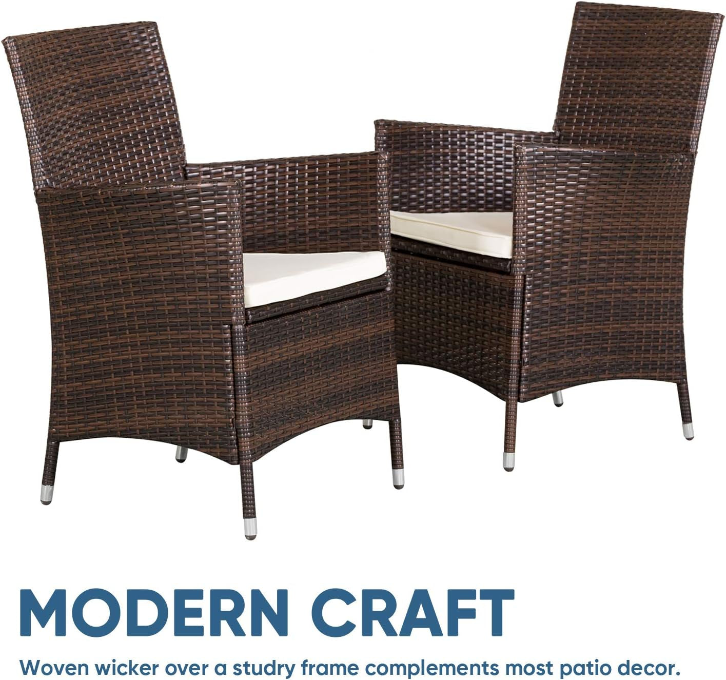 5 Pieces Patio Dining Table Set Brown Wicker Patio Furniture Sets Outdoor Dining Chairs Patio Set Clearance for Garden, Lawn, Balcony, Deck, and Poolside (Square)