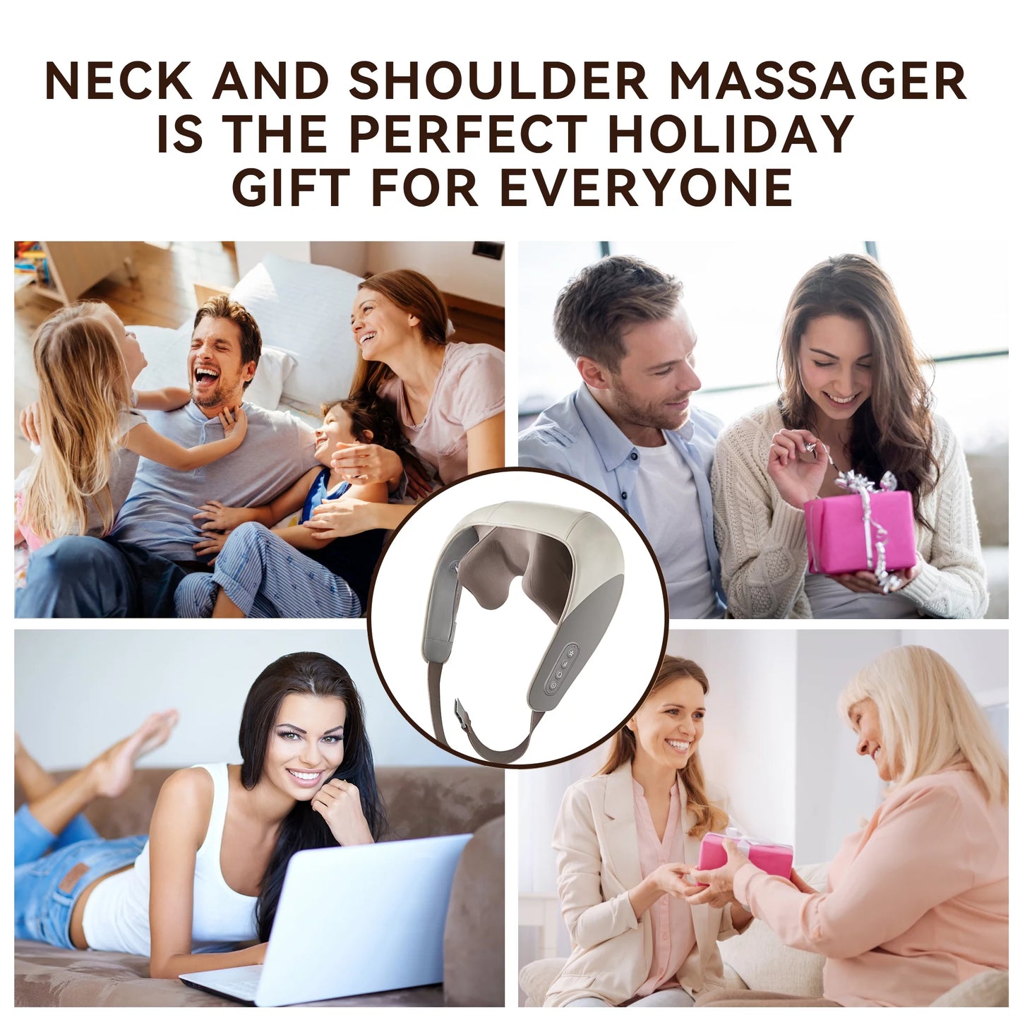 Shiatsu Back Shoulder and Neck Massager with Heat - Electric Full Body Massager - Massagers for Neck and Back - Perfect Gifts for Friends, Family, Lover