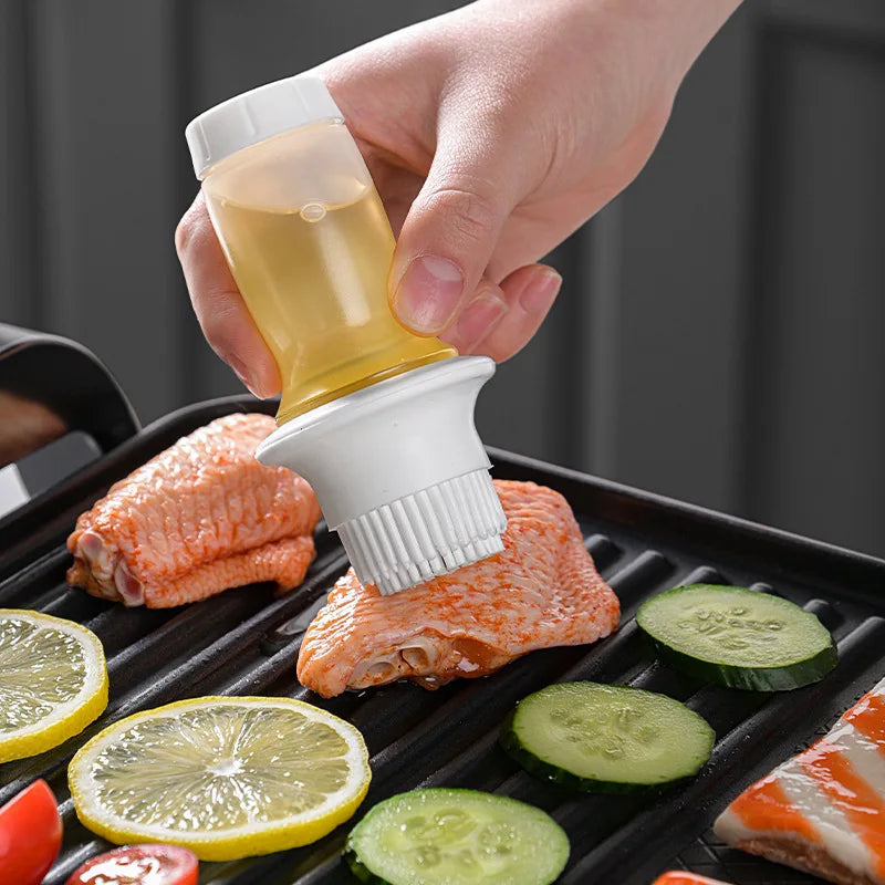 Kitchen BBQ Tools Accessories Barbecue Oil Brush Silicone Oil Bottle Brush Honey Oil Butter Pastry Brushes Baking BBQ Gadgets