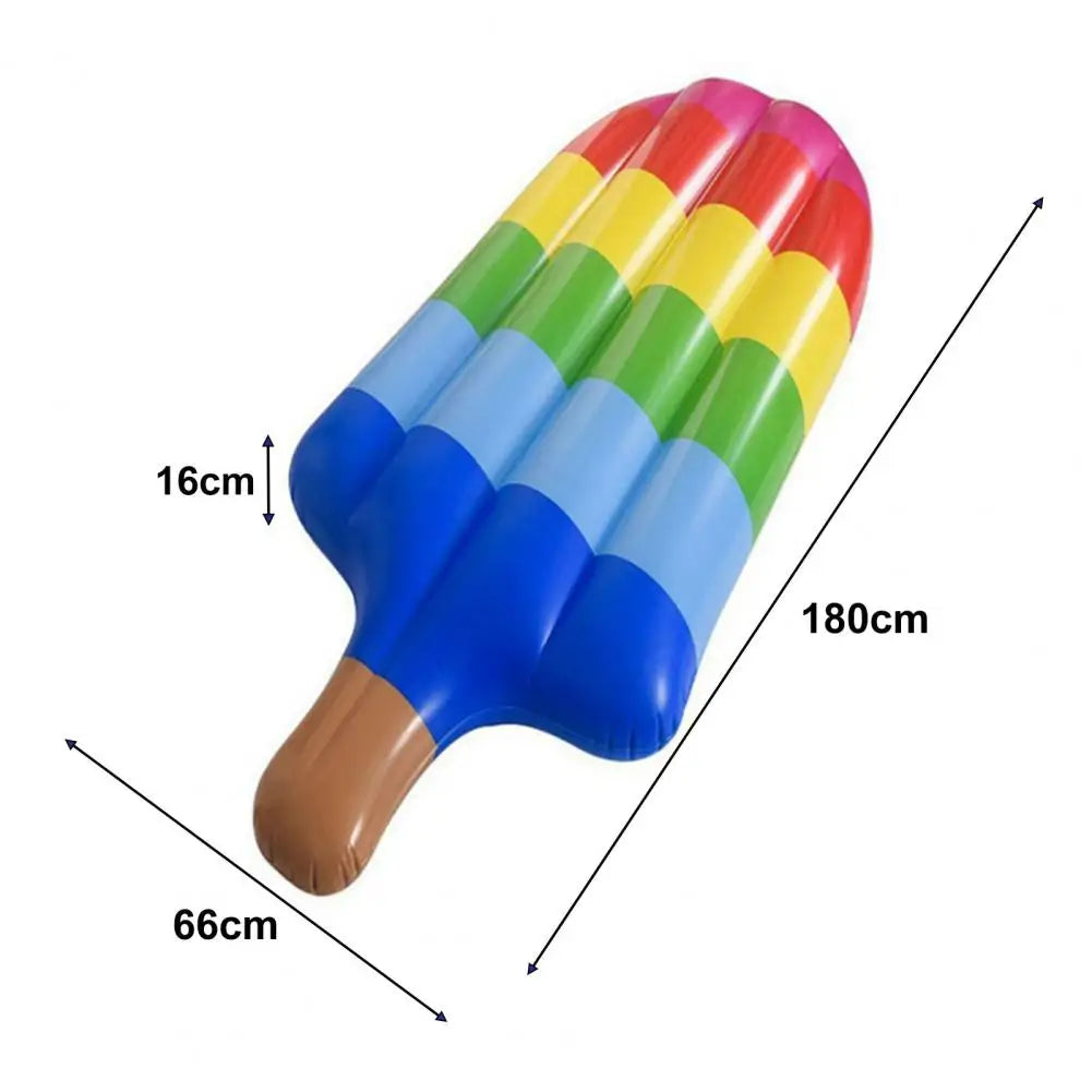180Cm Inflatable Pool Float Lounge Rainbow Ice Cream Inflatable Floating Bed Water Recliner Swimming Mattress Pool Float Row