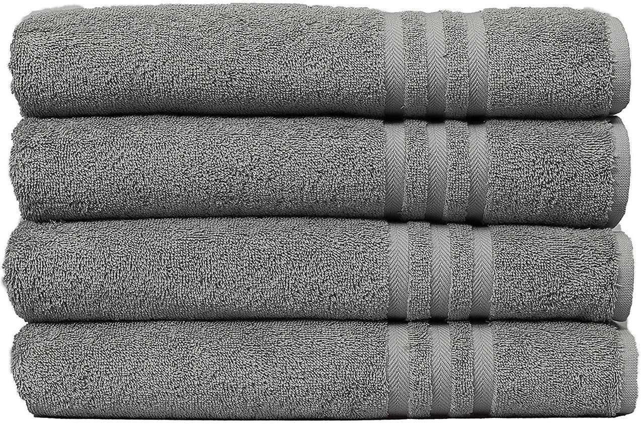 100% Cotton Bath Towels - Cotton Towels for Bathroom - Set of 4 Bath Towel - Shower Towels, Highly Absorbent Bath Towel 27”X54”