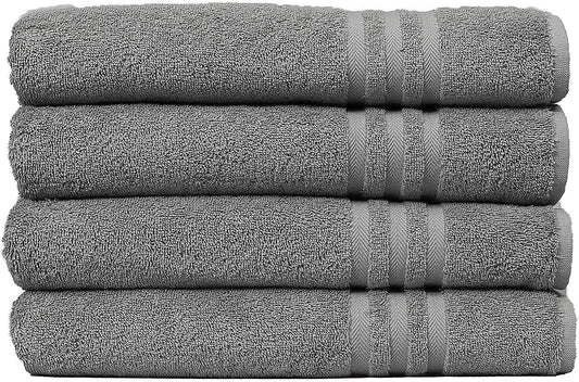 100% Cotton Bath Towels - Cotton Towels for Bathroom - Set of 4 Bath Towel - Shower Towels, Highly Absorbent Bath Towel 27”X54”