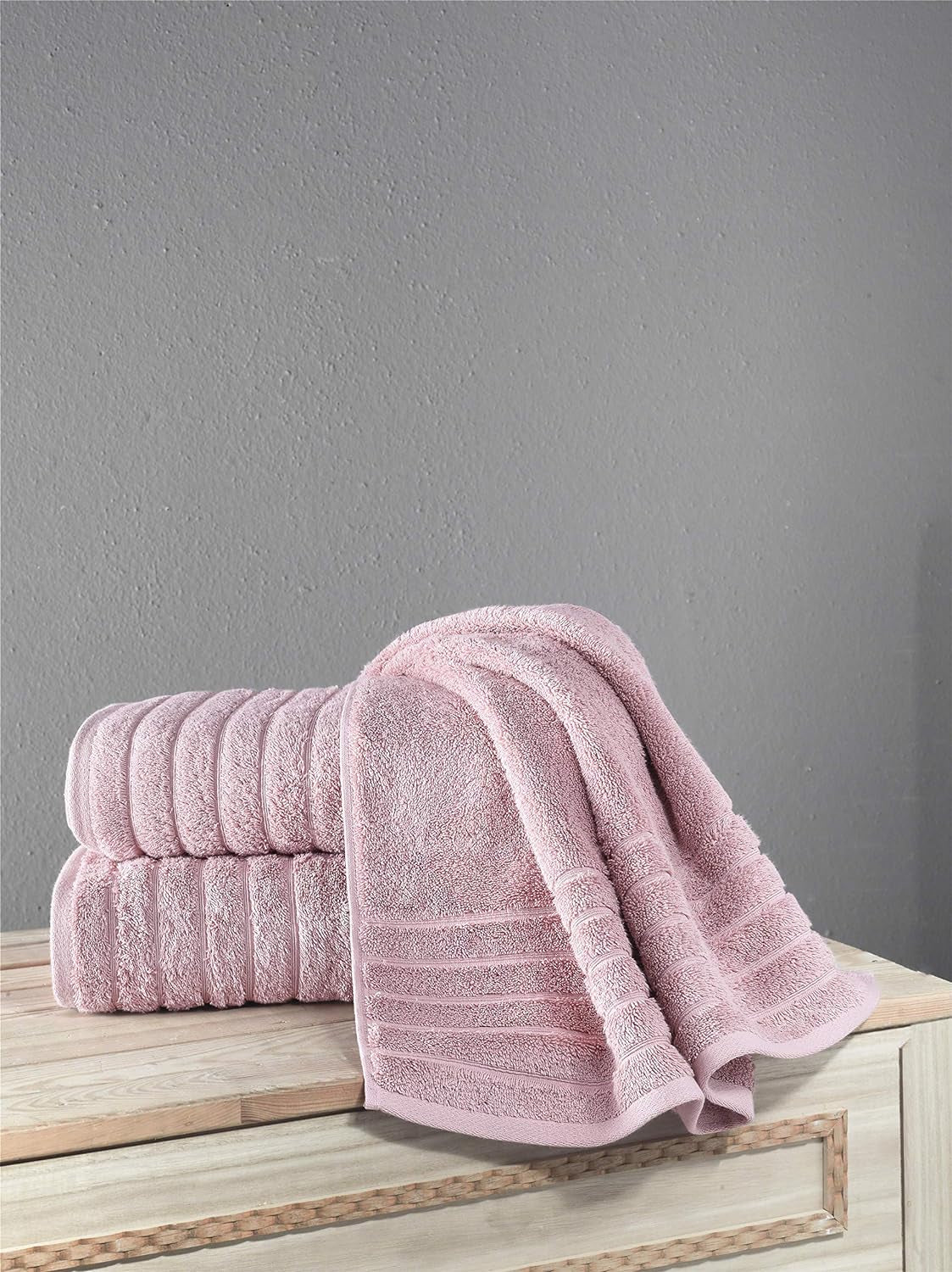 Barnum - Turkish Bath Towels Set of 3 - Premium Quality Made with 100% Turkish Cotton, Spa & Hotel Towels, Absorbent & Comfy Bath Towels | 30"X56" (Rose)