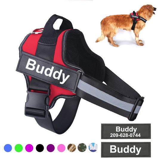 Personalized Dog Harness NO PULL Reflective Breathable Adjustable Pet Harness Vest For Small and Large Dog