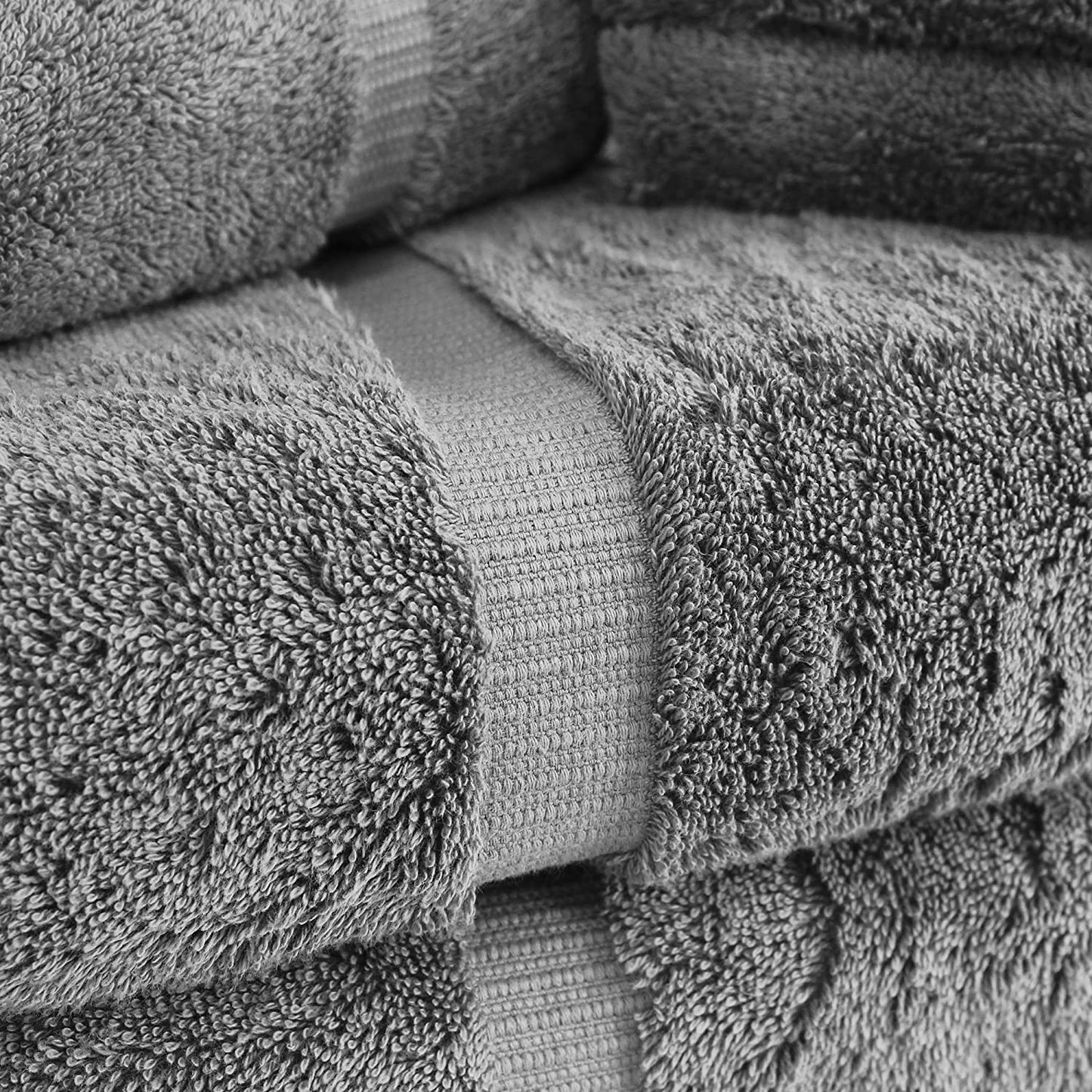 Premium Turkish Cotton Super Soft and Absorbent Towels (8-Piece Towel Set, Gray)