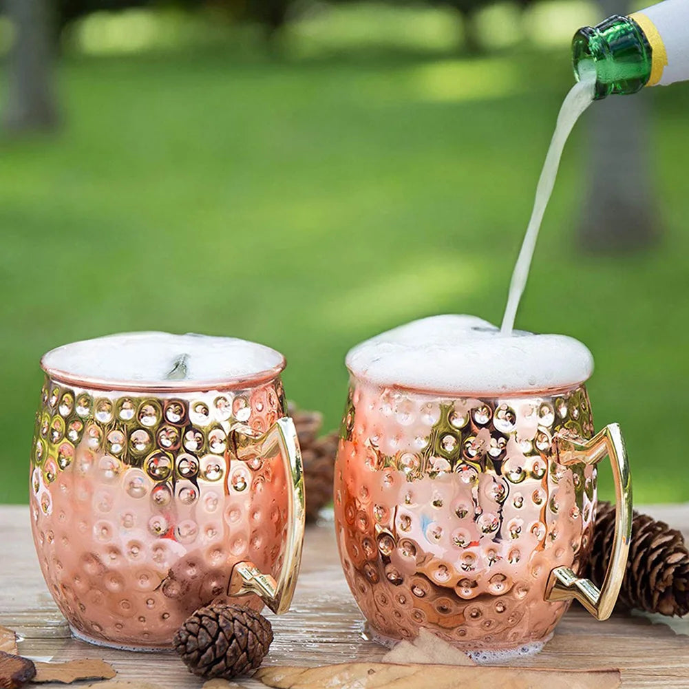 Moscow Mule Copper Mugs Metal Beer Cup Stainless Steel Copper Goblet Cocktai Wine Coffee Cup Champagne Party Bar Drinkware Tools