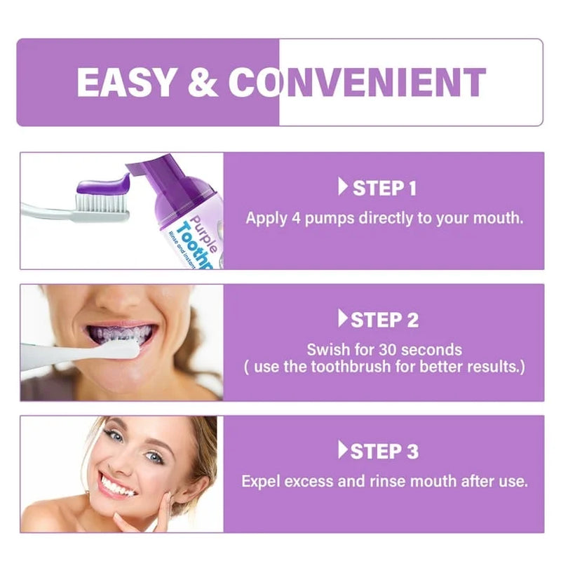 Teeth Whitening Toothpaste,Effective Purple Formula Bright Smile,Purple Teeth Whitening Toothpaste