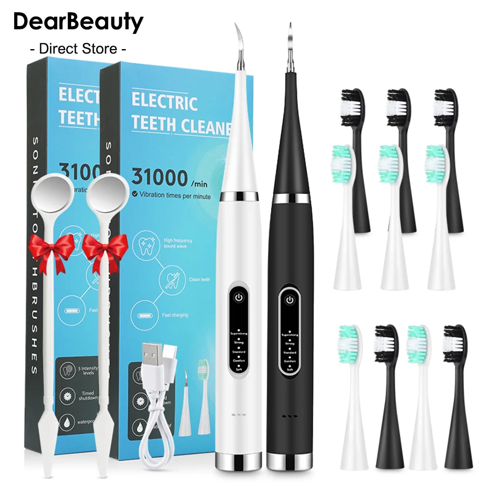 Electric Sonic Dental Calculus Scaler 5 Modes Oral Teeth Tartar Remover Plaque Stains Removal Teeth Cleaner Teeth Whitening