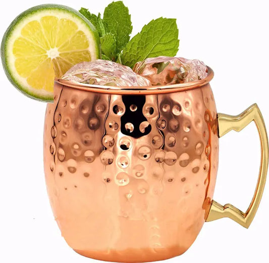 Hammered Copper Plated Stainless Steel Moscow Mule Copper Mug Drum-Type Beer Cup Water Glass Drinkware